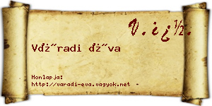 Váradi Éva névjegykártya
