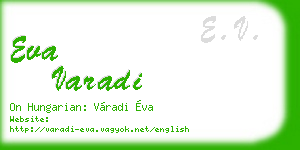 eva varadi business card
