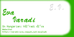 eva varadi business card